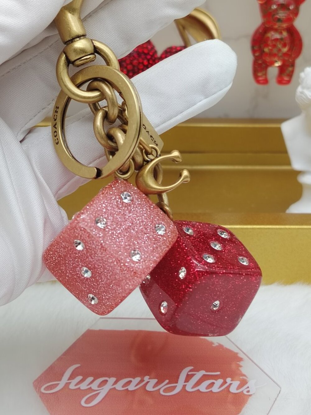 Coach Dice Bag Charm Keychain Coach Bag Accessories